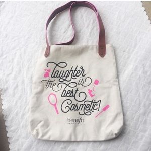 Benefit laughter is the best cosmetic tote